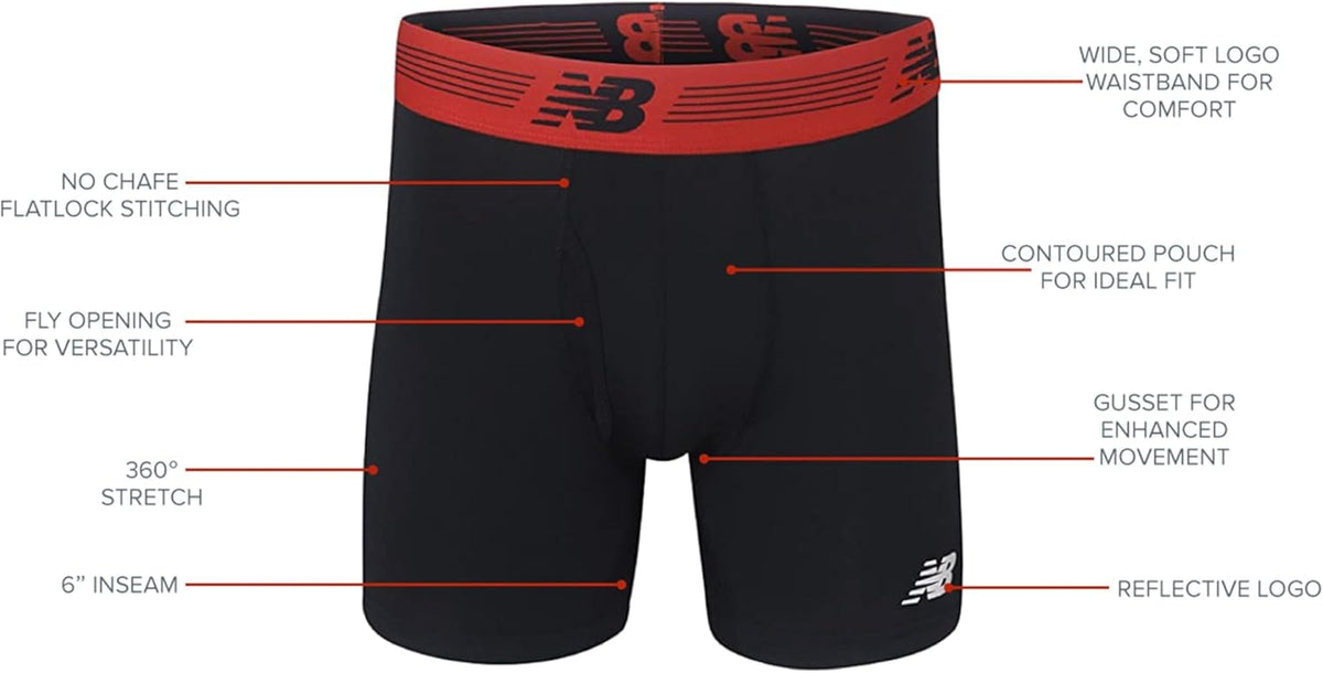 Elevate Your Comfort with Men's Performance Boxer Briefs - 3 Pack of Lightweight, Moisture-Wicking Underwear