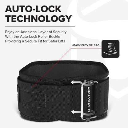 Elevate Your Lifting Game with Our 6 Inch Auto-Lock Weightlifting Belt for Ultimate Back Support and Performance