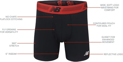 Elevate Your Comfort with Men's Performance Boxer Briefs - 3 Pack of Lightweight, Moisture-Wicking Underwear