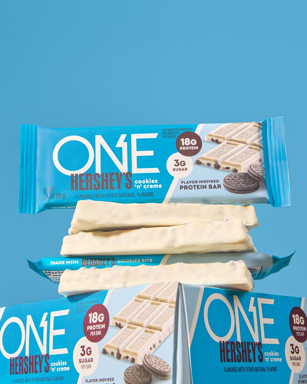 ONE Hershey'S Cookies 'N' Creme Protein Bars, 18G Protein, 12 Ct