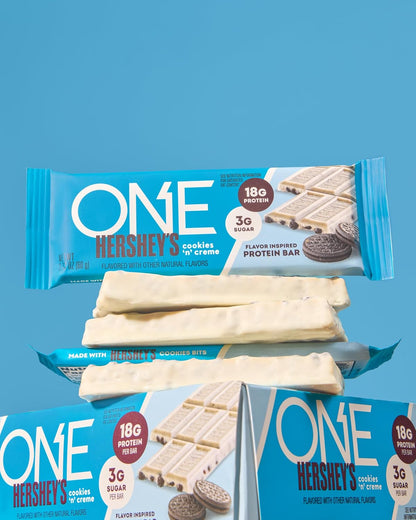 ONE Hershey'S Cookies 'N' Creme Protein Bars, 18G Protein, 12 Ct