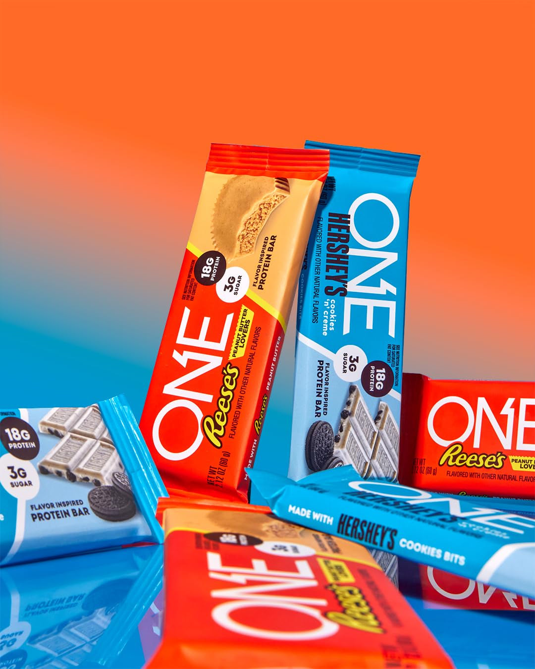 ONE Hershey'S Cookies 'N' Creme Protein Bars, 18G Protein, 12 Ct
