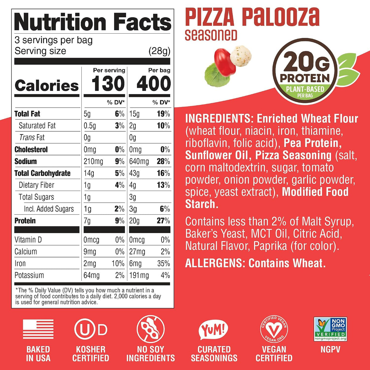 FITZELS Protein Pretzels Pizza Palooza, 20G Protein