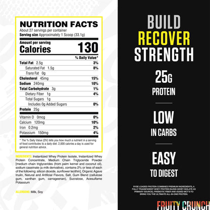 RYSE Loaded Protein Powder - Fruity Crunch - 27 Servings
