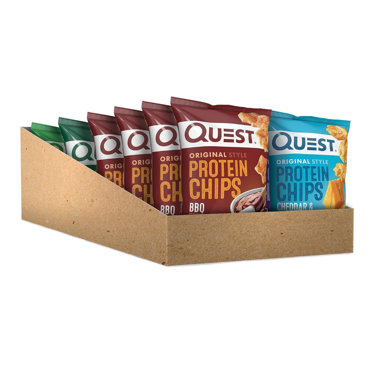 Quest Nutrition Protein Chips Variety Pack, BBQ, Cheddar & Sour Cream, Sour Cream & Onion, High Protein, Low Carb, 1.1 Oz (Pack of 12)