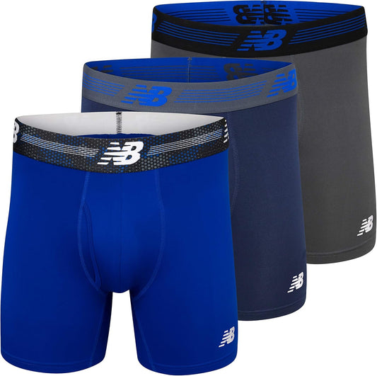 Elevate Your Comfort with Men's Performance Boxer Briefs - 3 Pack of Lightweight, Moisture-Wicking Underwear