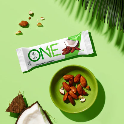 Indulge in Guilt-Free Snacking with ONE Protein Bars - Almond Bliss Flavor, 20g Protein & Only 1g Sugar, 12 Pack