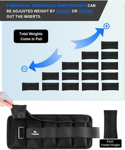 Elevate Your Workout with Adjustable Ankle Weights - 1 to 3 lbs Pair for Enhanced Toning and Strength Training